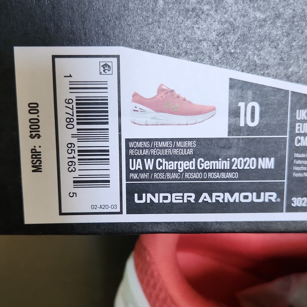 Under Armour Coral and Gold Sneakers - Picture 3 of 3